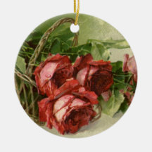 Vintage Victorian Valentine's Day Red Roses Ornaments
