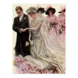 Vintage Victorian Wedding Ceremony, Bride Groom Postcard