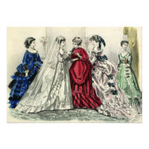 Vintage Victorian Wedding Party, Bride Bridesmaids Invites