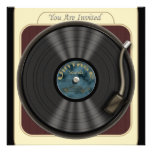Vintage Vinyl Record Party Invitations