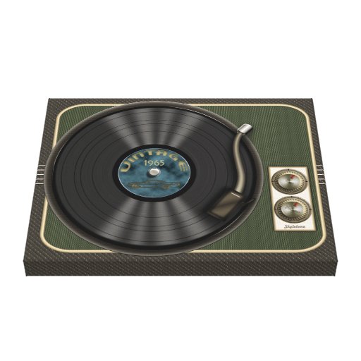 Vintage Vinyl Record Player Canvas Wrap