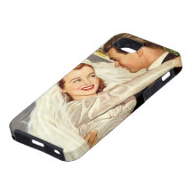 Vintage Wedding Bride and Groom, Happy Newlyweds iPhone 5 Cases