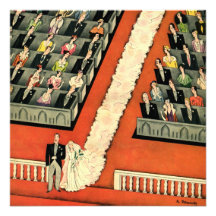 Vintage Wedding Ceremony, Bride Groom Newlyweds Personalized Invite