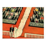 Vintage Wedding Ceremony, Bride Groom Newlyweds Postcards