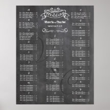 Vintage Wedding Chalkboard Guest Seating Chart Print
