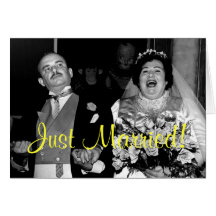 Vintage Wedding - Happy Couple - Just Married! Greeting Card