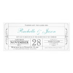 Vintage Wedding Ticket  Invitation