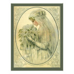 Vintage Wedding, Victorian Bride Bridal Portrait Personalised Invite