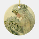 Vintage Wedding, Victorian Bride Bridal Portrait Christmas Tree Ornament