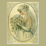 Vintage Wedding, Victorian Bride Bridal Portrait postcards