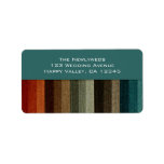 Vintage Wedding, Warm Autumn Stripes Pattern Personalized Address Label