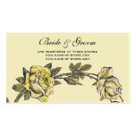 Vintage Wedding, Yellow Antique Garden Rose Wreath Business Card Templates
