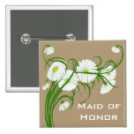 Vintage White Gerber Daisy Flowers Wedding Set Buttons