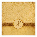 Vintage White Lace Monogram Wedding Invitations