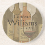 Vintage Wine Bottles Personalised Coaster