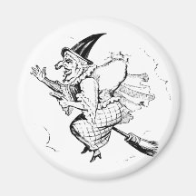 Vintage Witch illustration Fridge Magnet