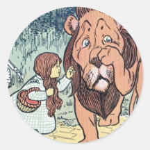 Vintage Wizard of Oz Characters Yellow Brick Road Round Sticker