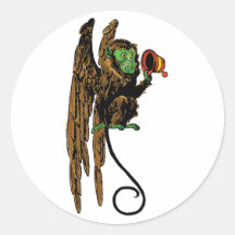Vintage Wizard of Oz; Evil Flying Monkey Hat Sticker