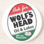 Vintage Wolfs Head sign Beverage Coaster