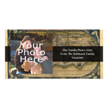 Vintage World Map Atlas Historical Design Personalized Photo Card