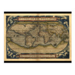 Vintage World Map Atlas Historical Design Postcard