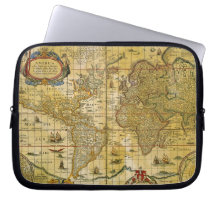 Vintage World Map Computer Sleeves