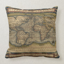 Vintage World Map Pillow