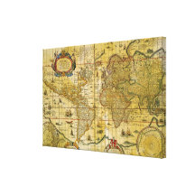 Vintage World Map Stretched Canvas Prints