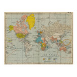 Vintage World Map  V.2 Postcard