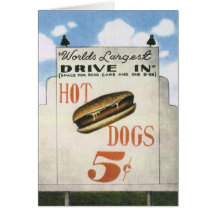 Vintage Worlds Largest Drive In Billboard, Hotdogs Cards