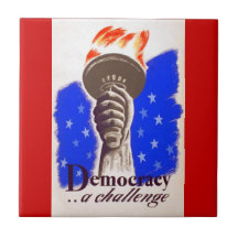 Vintage WPA Democracy Gift Tile