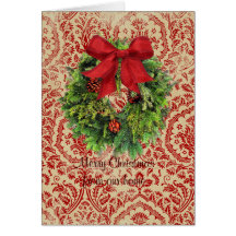 Vintage Wreath Christmas card