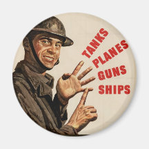 Vintage WWII War Poster Fridge Magnets