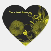 Vintage Yellow Bouquet Heart Sticker