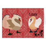 Vintage Zeb & Zenya Red Love Valentine Greeting Card