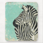 Vintage Zebra Blue Mousepad