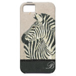 Vintage Zebra Monogram iPhone Case iPhone 5 Cases