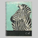 Vintage Zebra Monogram Notebook notebooks