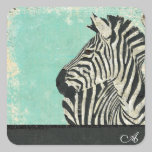 Vintage Zebra Monogram  Sticker stickers