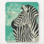 Vintage Zebra Turquoise Mousepad