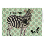 Vintage Zebra Valentine Greeting Cards