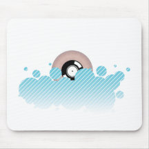 Vinyl Record Cloud - DJ Disc Jockey Music Mouse Mat
