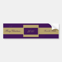 Violet and Gold Floral Ribbon Bumper Stickers