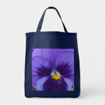 Violet Blue Pansy Canvas Bags