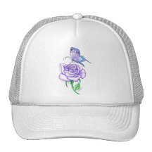 Violet Butterfly with Rose Hat