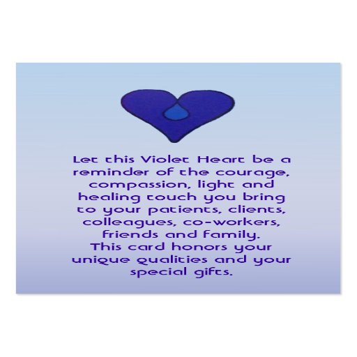 Violet Heart - Caregivers Card Business Cards