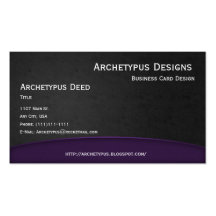 Violet on Grey Curves Business Card Style 1