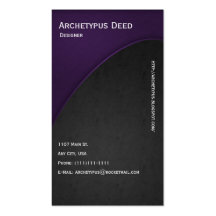 Violet on Grey Curves Business Card Style 2
