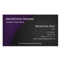 Violet on Grey Curves Business Card Style 3