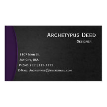 Violet on Grey Curves Business Card Style 3